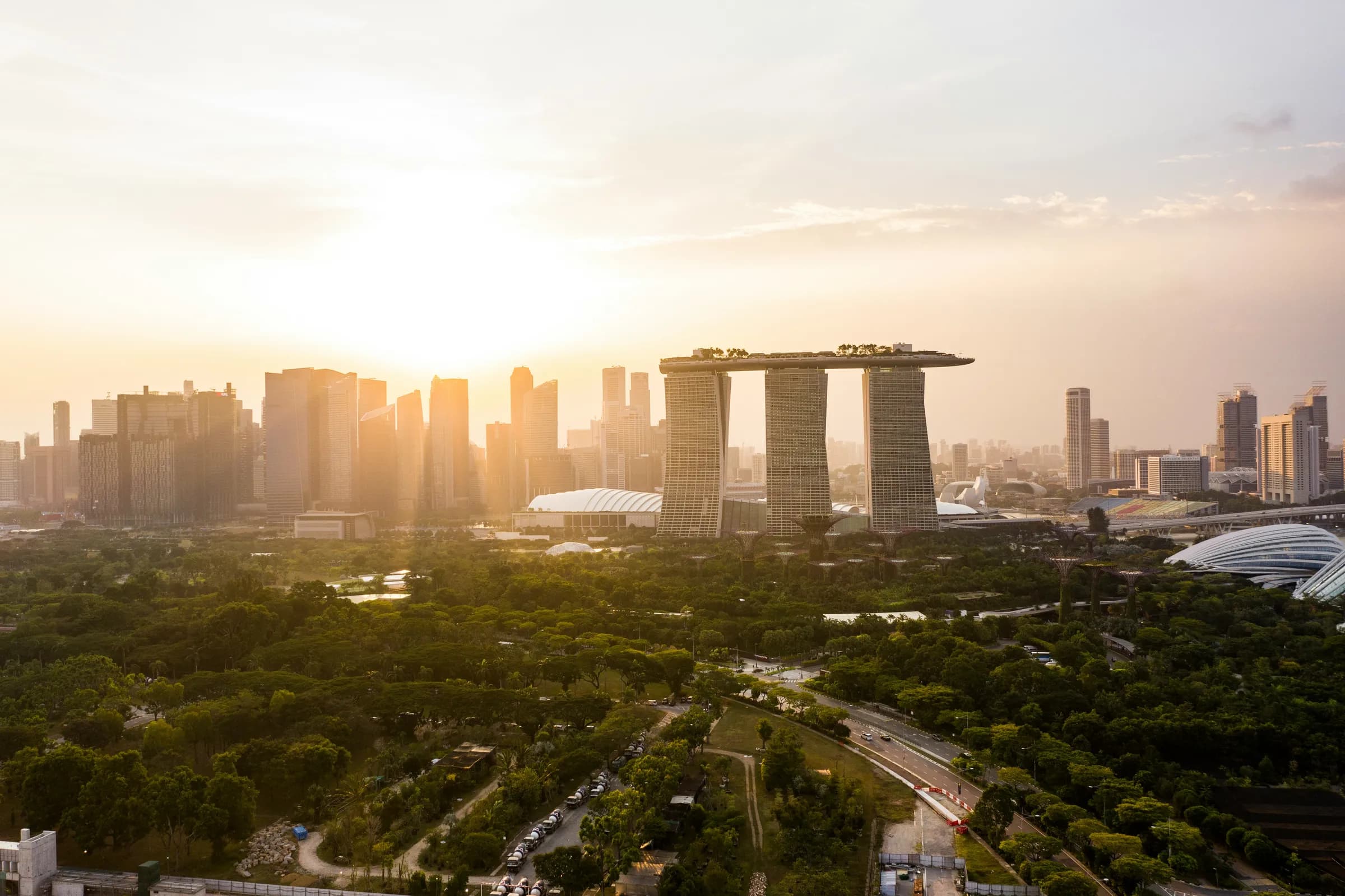 Singapore central business district skyline